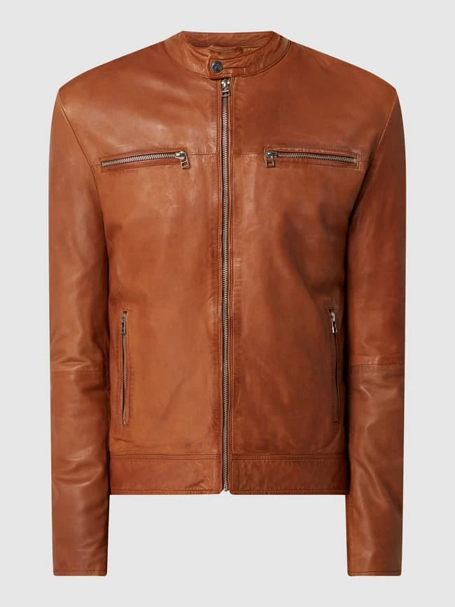 Budget ⌛ Goosecraft Lederjacke Im Biker-Look Modell 'Kyll' - Cognac ? 2 Budget ⌛ Goosecraft Lederjacke Im Biker-Look Modell 'Kyll' - Cognac ? – Bild 2