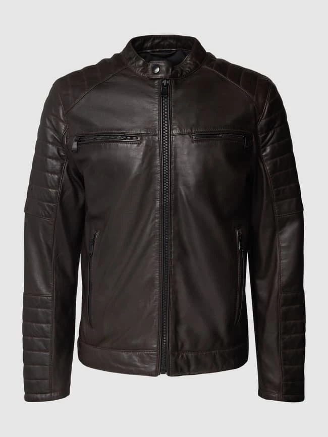 Aktion ? JOOP! ? Jeans Lederjacke Mit Stehkragen Modell 'Baldo' - Mittelbraun ? 2 Aktion ? JOOP! ? Jeans Lederjacke Mit Stehkragen Modell 'Baldo' - Mittelbraun ? – Bild 2