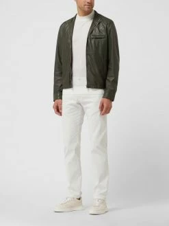 Schlussverkauf ? Baldessarini Lederjacke Mit Stehkragen - Olivgrün ?