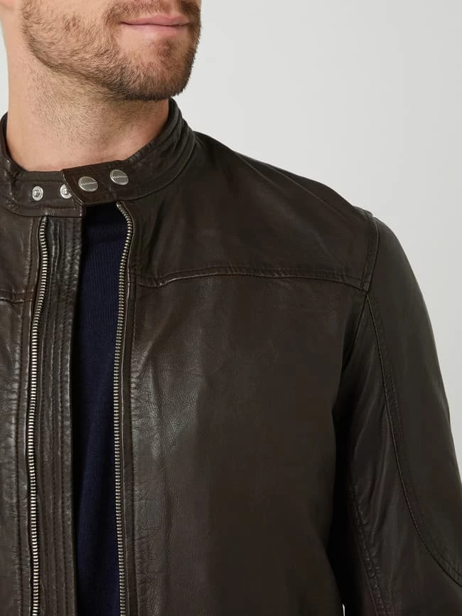 Am billigsten ⭐ Matinique Lederjacke Im Biker-Look Modell 'Adron' - Mittelbraun ✔️ 3 Am billigsten ⭐ Matinique Lederjacke Im Biker-Look Modell 'Adron' - Mittelbraun ✔️ – Bild 3