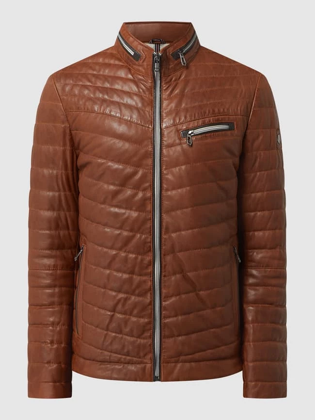 Am billigsten ? Milestone Lederjacke Mit Steppnähten Modell 'Damiano' - Cognac ? 2 Am billigsten ? Milestone Lederjacke Mit Steppnähten Modell 'Damiano' - Cognac ? – Bild 2