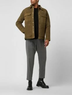 Brandneu ? Selected Homme Lederjacke Mit Teddyfutter Modell 'Bert' - Olivgrün ⌛