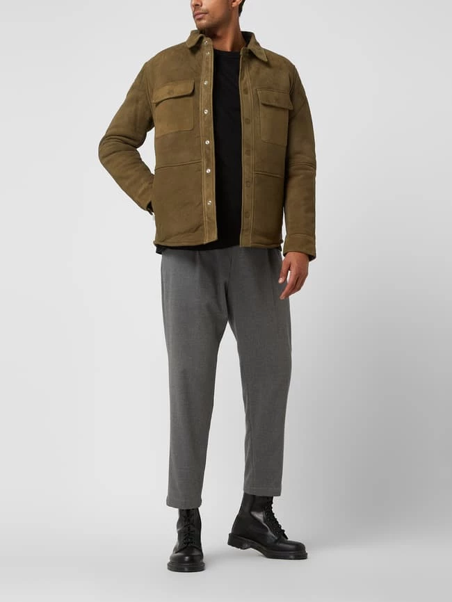 Brandneu ? Selected Homme Lederjacke Mit Teddyfutter Modell 'Bert' - Olivgrün ⌛ 1 Brandneu ? Selected Homme Lederjacke Mit Teddyfutter Modell 'Bert' - Olivgrün ⌛