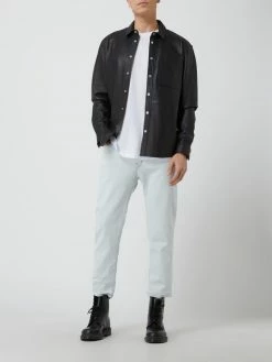 Am billigsten ? YOUNG POETS SOCIETY Hemdjacke Aus Schafsleder Modell 'Dax' - Schwarz ✨