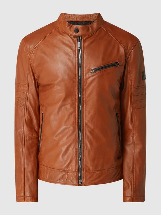 Coupon ? Strellson Lederjacke Aus Lammleder Modell 'Bexley' - Wattiert - Orange ? 2 Coupon ? Strellson Lederjacke Aus Lammleder Modell 'Bexley' - Wattiert - Orange ? – Bild 2