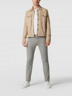 Neu ? BOSS Lederjacke Mit Knopfleiste - Beige ?