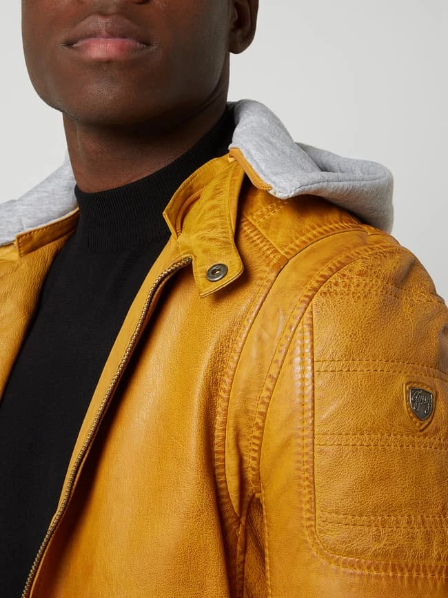 Auslauf ? Gipsy Regular Fit Lederjacke Im Biker-Look Modell 'Rylo' - Gold ? 3 Auslauf ? Gipsy Regular Fit Lederjacke Im Biker-Look Modell 'Rylo' - Gold ? – Bild 3