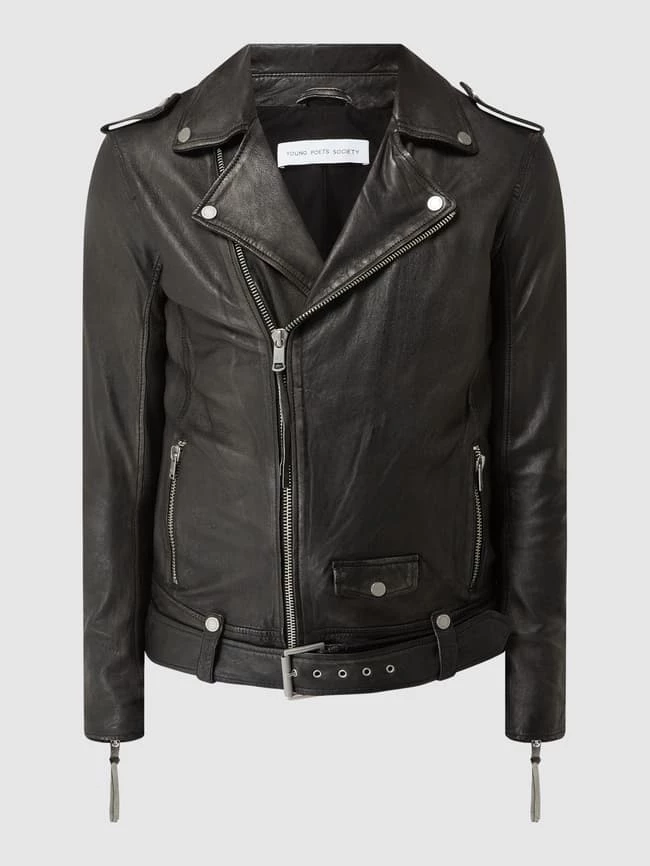 Bester Verkauf ⭐ YOUNG POETS SOCIETY Lederjacke Im Biker-Look Modell 'Joe' - Schwarz ⭐ 2 Bester Verkauf ⭐ YOUNG POETS SOCIETY Lederjacke Im Biker-Look Modell 'Joe' - Schwarz ⭐ – Bild 2