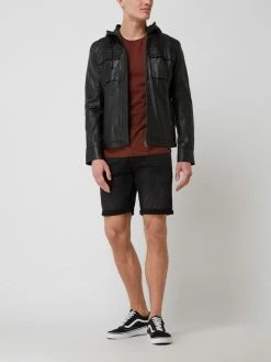 Top 10 ? Freaky Nation Lederjacke Mit Kapuze Modell 'Norvid' - Schwarz ⌛