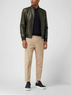 Am billigsten ✨ Windsor Lederjacke Mit Wattierung Modell 'Borello' - Olivgrün ?