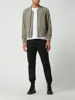 Schlussverkauf ? Denham Blouson Aus Veloursleder Modell 'Woodford' - Hellgrau ?