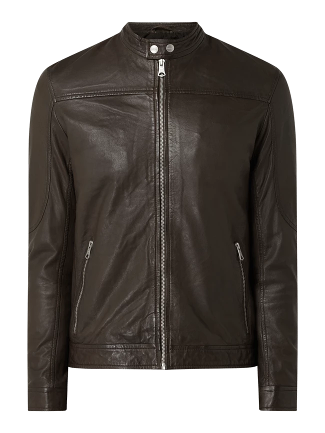 Am billigsten ⭐ Matinique Lederjacke Im Biker-Look Modell 'Adron' - Mittelbraun ✔️ 2 Am billigsten ⭐ Matinique Lederjacke Im Biker-Look Modell 'Adron' - Mittelbraun ✔️ – Bild 2