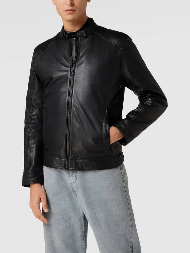 Billig ✨ JOOP! Collection Lederjacke Mit Stehkragen Modell 'Peel' - Schwarz ? 4 Billig ✨ JOOP! Collection Lederjacke Mit Stehkragen Modell 'Peel' - Schwarz ? – Bild 4