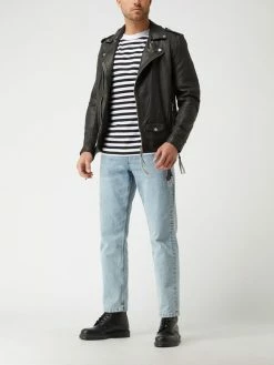 LACOSTE SHOP 45 Bester Verkauf ⭐ YOUNG POETS SOCIETY Lederjacke Im Biker-Look Modell 'Joe' - Schwarz ⭐