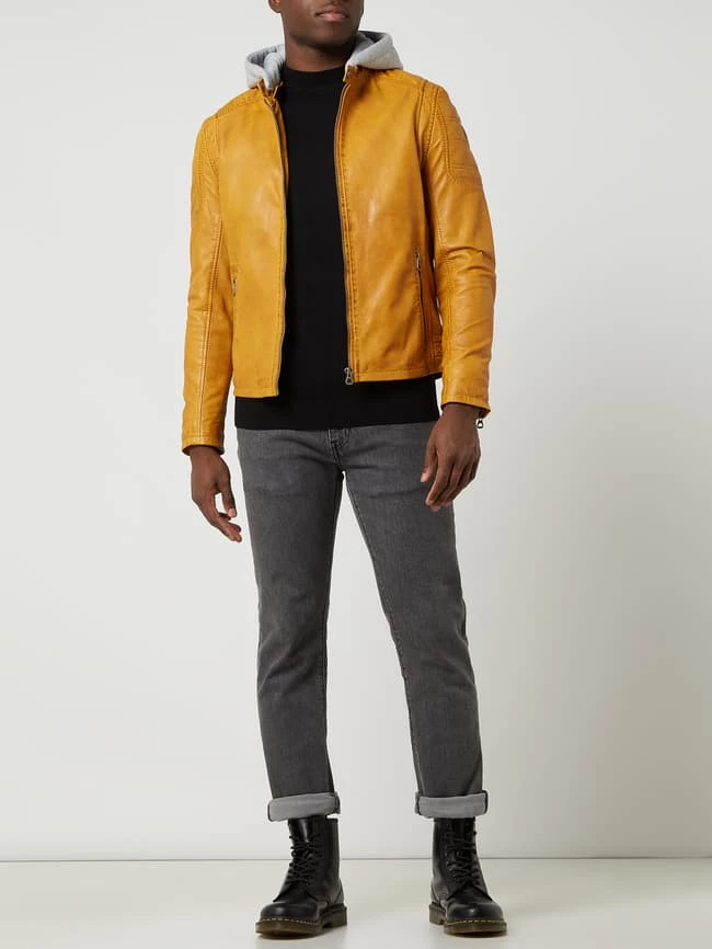 Auslauf ? Gipsy Regular Fit Lederjacke Im Biker-Look Modell 'Rylo' - Gold ? 1 Auslauf ? Gipsy Regular Fit Lederjacke Im Biker-Look Modell 'Rylo' - Gold ?