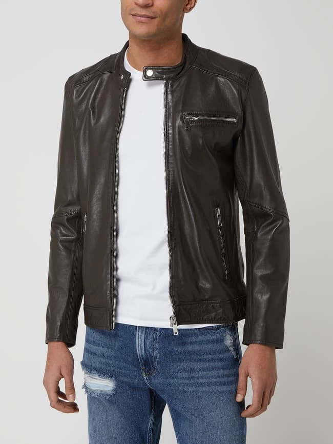 Neu ? Freaky Nation Lederjacke Mit Reißverschlusstaschen Modell 'Lucky Jim' - Dunkelbraun ? 4 Neu ? Freaky Nation Lederjacke Mit Reißverschlusstaschen Modell 'Lucky Jim' - Dunkelbraun ? – Bild 4