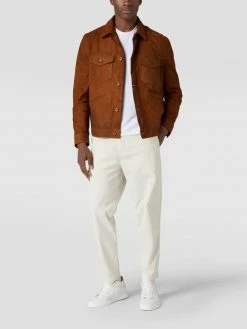 Bester Verkauf ? Drykorn Lederjacke Mit Umlegekragen - Camel ?