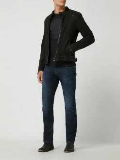 Budget ? Gipsy Slim Fit Lederjacke Aus Veloursleder Modell 'Shion' - Schwarz ?