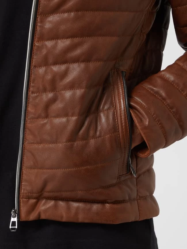 Am billigsten ? Milestone Lederjacke Mit Steppnähten Modell 'Damiano' - Cognac ? 3 Am billigsten ? Milestone Lederjacke Mit Steppnähten Modell 'Damiano' - Cognac ? – Bild 3