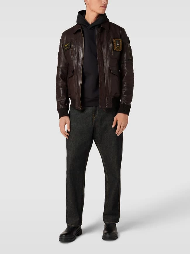 Rabatt ? Aeronautica Militare Lederjacke Mit Zierbesatz Modell 'FRECCE' - Schokobraun ? 1 Rabatt ? Aeronautica Militare Lederjacke Mit Zierbesatz Modell 'FRECCE' - Schokobraun ?