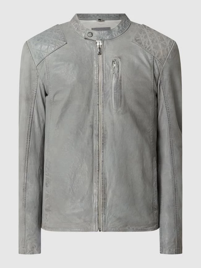 Am billigsten ? Freaky Nation Lederjacke Mit Stehkragen Modell 'Kiano' - Hellgrau ❤️ 2 Am billigsten ? Freaky Nation Lederjacke Mit Stehkragen Modell 'Kiano' - Hellgrau ❤️ – Bild 2