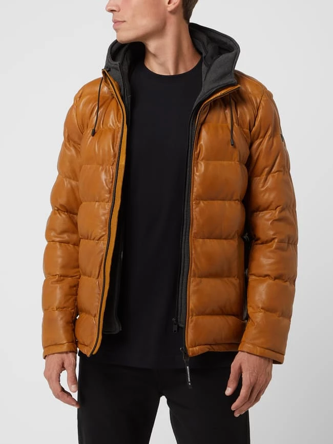 Auslauf ? Milestone Lederjacke Mit Wattierung Modell 'Claudio' - Senfgelb ? 4 Auslauf ? Milestone Lederjacke Mit Wattierung Modell 'Claudio' - Senfgelb ? – Bild 4