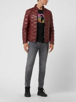 Am billigsten ? Milestone Lederjacke Mit Steppnähten Modell 'Aversa' - Rot ⭐