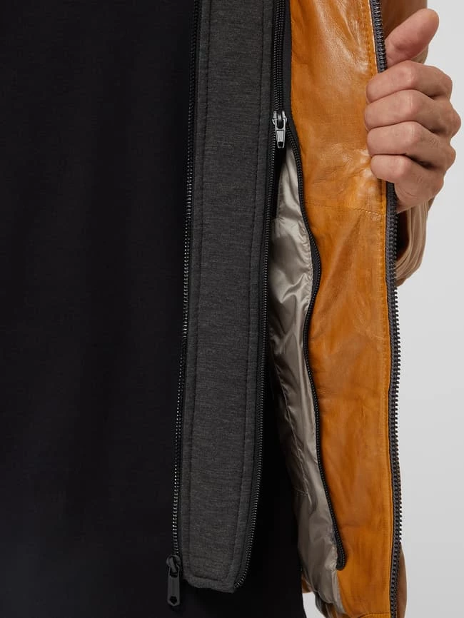 Auslauf ? Milestone Lederjacke Mit Wattierung Modell 'Claudio' - Senfgelb ? 6 Auslauf ? Milestone Lederjacke Mit Wattierung Modell 'Claudio' - Senfgelb ? – Bild 6