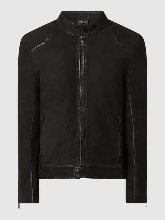 Budget ? Gipsy Slim Fit Lederjacke Aus Veloursleder Modell 'Shion' - Schwarz ? 2 Budget ? Gipsy Slim Fit Lederjacke Aus Veloursleder Modell 'Shion' - Schwarz ? – Bild 2
