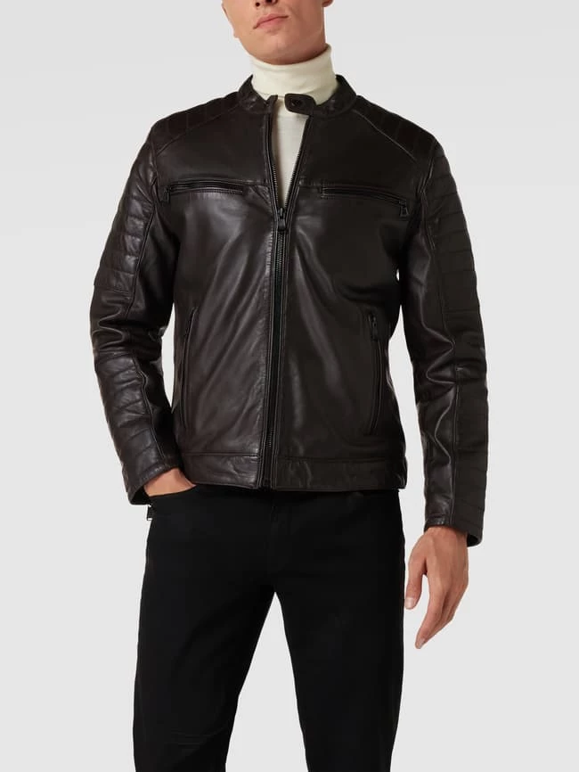 Aktion ? JOOP! ? Jeans Lederjacke Mit Stehkragen Modell 'Baldo' - Mittelbraun ? 4 Aktion ? JOOP! ? Jeans Lederjacke Mit Stehkragen Modell 'Baldo' - Mittelbraun ? – Bild 4