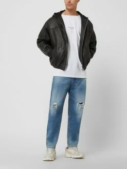 LACOSTE SHOP 53 Budget ⭐ YOUNG POETS SOCIETY Lederjacke Mit Kapuze Modell 'Mika' - Schwarz ?