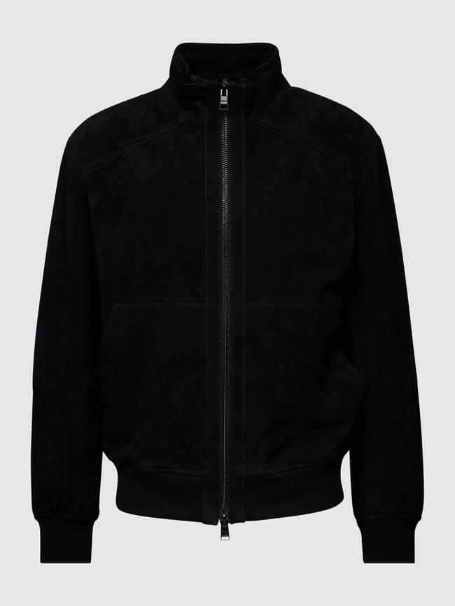 Auslauf ⭐ BOSS Lederjacke Mit Eingrifftaschen Modell 'Mika' - Marineblau ? 2 Auslauf ⭐ BOSS Lederjacke Mit Eingrifftaschen Modell 'Mika' - Marineblau ? – Bild 2