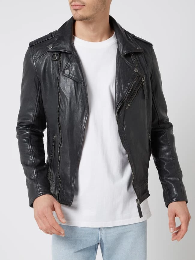 Bestes Angebot ? Gipsy Slim Fit Lederjacke Im Biker-Look Modell 'Malic' - Anthrazit ? 4 Bestes Angebot ? Gipsy Slim Fit Lederjacke Im Biker-Look Modell 'Malic' - Anthrazit ? – Bild 4