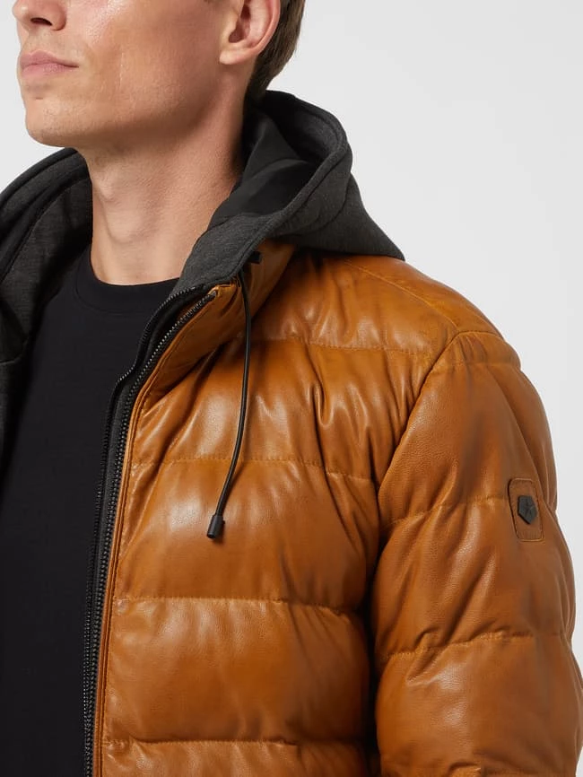Auslauf ? Milestone Lederjacke Mit Wattierung Modell 'Claudio' - Senfgelb ? 3 Auslauf ? Milestone Lederjacke Mit Wattierung Modell 'Claudio' - Senfgelb ? – Bild 3