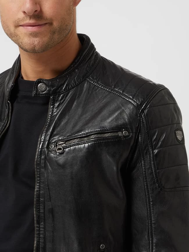 Coupon ? Gipsy Lederjacke Mit Stehkragen Modell 'Derry' - Schwarz ✔️ 3 Coupon ? Gipsy Lederjacke Mit Stehkragen Modell 'Derry' - Schwarz ✔️ – Bild 3