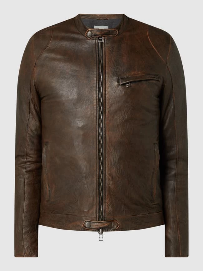 Auslauf ❤️ Goosecraft Lederjacke Aus Lammleder Modell 'Deamon' - Dunkelbraun ? 2 Auslauf ❤️ Goosecraft Lederjacke Aus Lammleder Modell 'Deamon' - Dunkelbraun ? – Bild 2