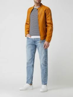 Am billigsten ? Gipsy Slim Fit Lederjacke Mit Reißverschlusstaschen Modell 'Gmchuto' - Gelb ✔️