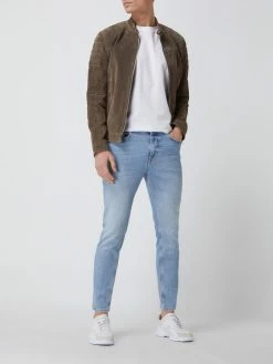 Aktion ? Goosecraft Lederjacke Im Biker-Look - Taupe ?