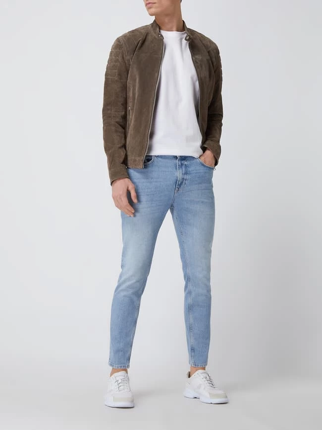 Aktion ? Goosecraft Lederjacke Im Biker-Look - Taupe ? 1 Aktion ? Goosecraft Lederjacke Im Biker-Look - Taupe ?