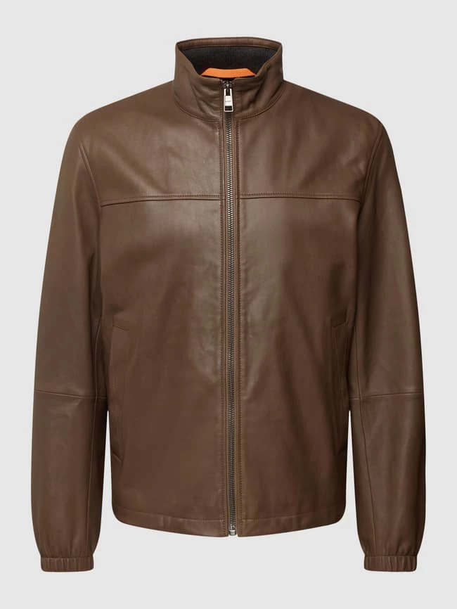 Blitzangebot ? BOSS Casualwear Lederjacke Mit Label-Patch Modell 'JASIS' - Khaki ? 2 Blitzangebot ? BOSS Casualwear Lederjacke Mit Label-Patch Modell 'JASIS' - Khaki ? – Bild 2