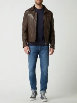 Bester Verkauf ✨ Gipsy Regular Fit Lederjacke Mit Stehkragen Modell 'Casen' - Mittelbraun ?