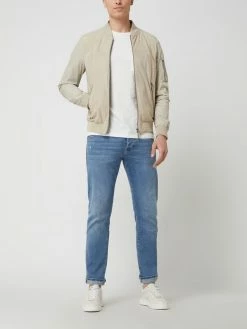 Rabatt ? GimoS Lederblouson Mit Kontrastärmeln - Beige ⭐