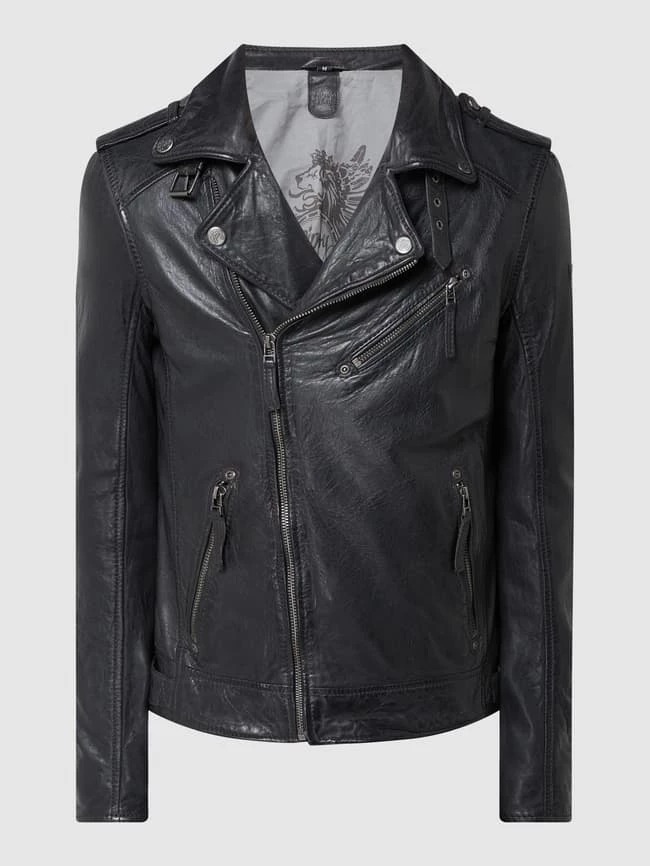 Bestes Angebot ? Gipsy Slim Fit Lederjacke Im Biker-Look Modell 'Malic' - Anthrazit ? 2 Bestes Angebot ? Gipsy Slim Fit Lederjacke Im Biker-Look Modell 'Malic' - Anthrazit ? – Bild 2