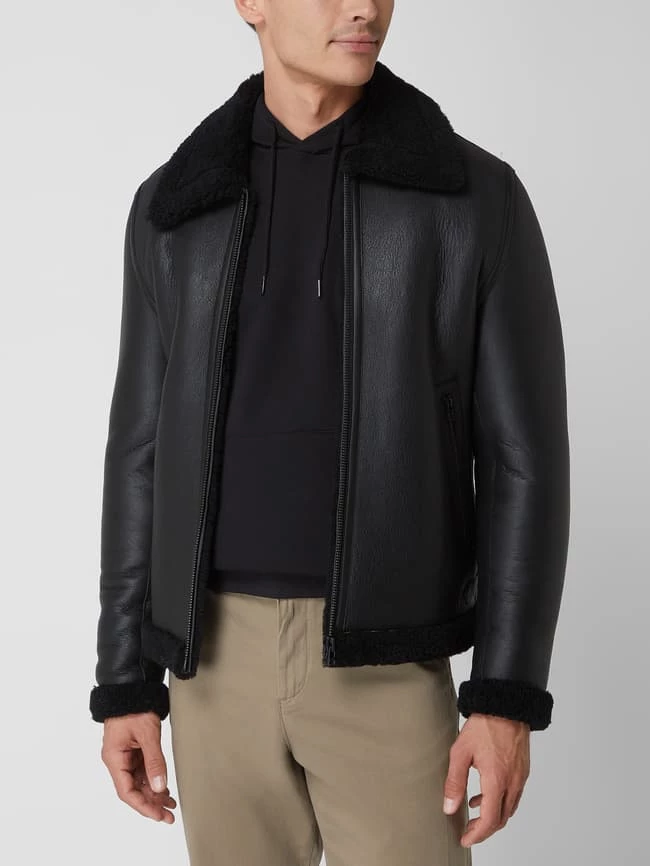 Angebote ✨ Goosecraft Lederjacke Aus Lammshearling Modell 'Lammy' - Schwarz ? 4 Angebote ✨ Goosecraft Lederjacke Aus Lammshearling Modell 'Lammy' - Schwarz ? – Bild 4