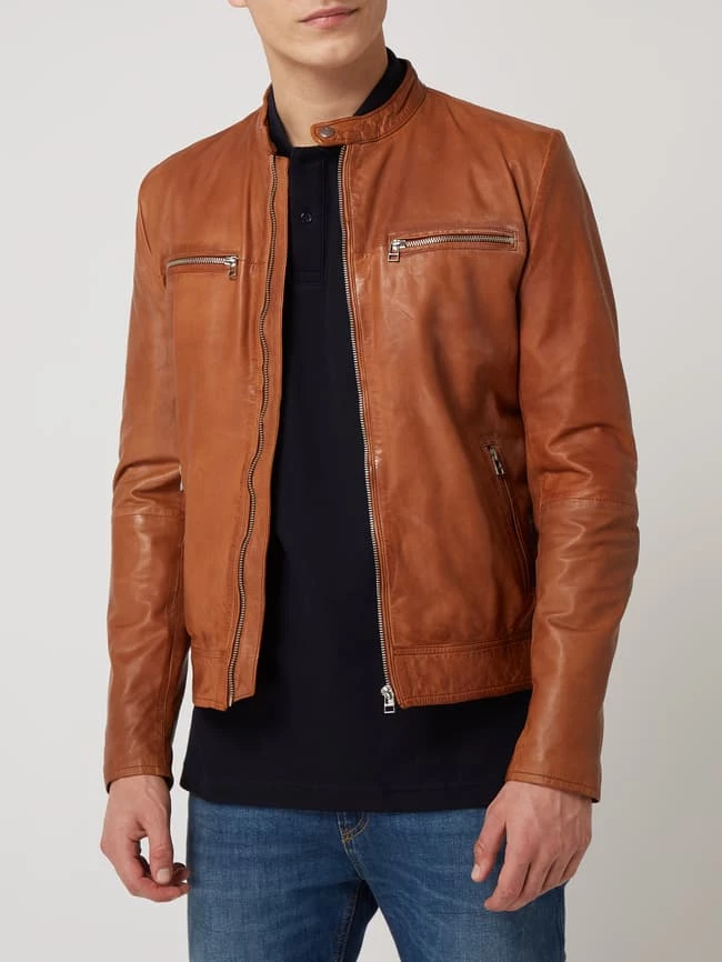 Budget ⌛ Goosecraft Lederjacke Im Biker-Look Modell 'Kyll' - Cognac ? 4 Budget ⌛ Goosecraft Lederjacke Im Biker-Look Modell 'Kyll' - Cognac ? – Bild 4