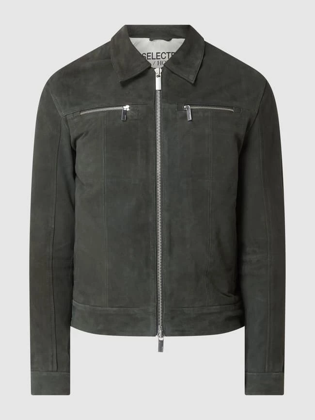 Neu ? Selected Homme Lederjacke Aus Wildleder Modell 'Archive' - Grün ? 2 Neu ? Selected Homme Lederjacke Aus Wildleder Modell 'Archive' - Grün ? – Bild 2