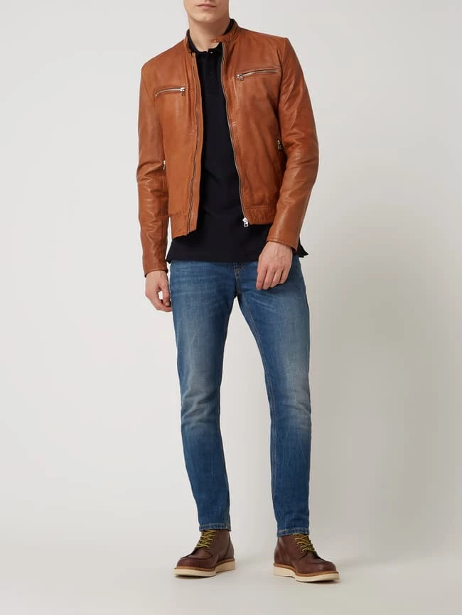 Budget ⌛ Goosecraft Lederjacke Im Biker-Look Modell 'Kyll' - Cognac ? 1 Budget ⌛ Goosecraft Lederjacke Im Biker-Look Modell 'Kyll' - Cognac ?