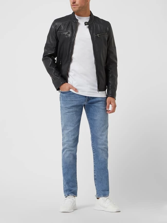 Schlussverkauf ? Gipsy Lederjacke Im Biker-Look - Dunkelblau ⭐ 1 Schlussverkauf ? Gipsy Lederjacke Im Biker-Look - Dunkelblau ⭐