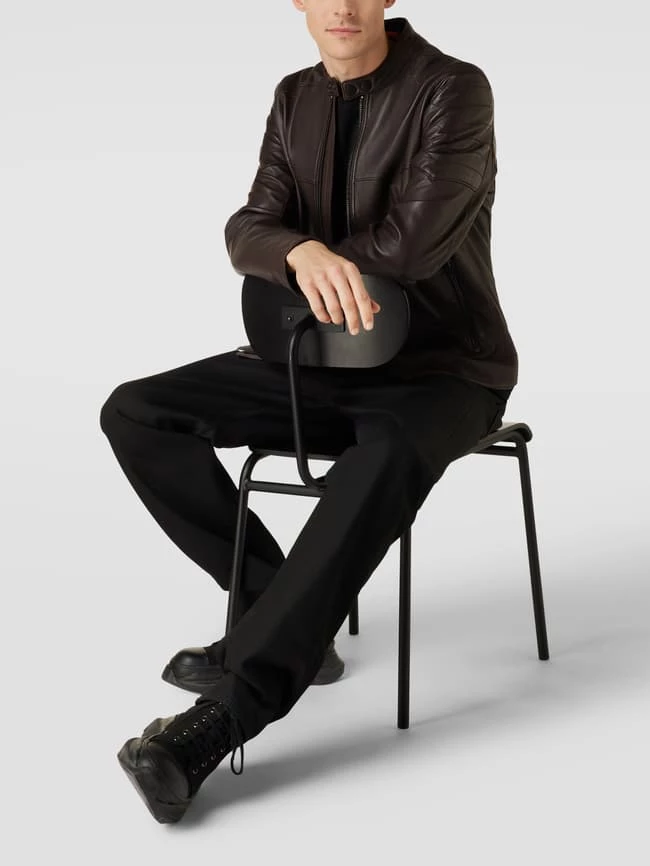 Rabatt ? BOSS Casualwear Lederjacke Aus Lammleder Modell 'Joset' - Dunkelbraun ✔️ 1 Rabatt ? BOSS Casualwear Lederjacke Aus Lammleder Modell 'Joset' - Dunkelbraun ✔️