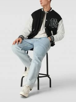 Bester Verkauf ⭐ REVIEW Collegejacke Mit Label-Patch - Schwarz ?